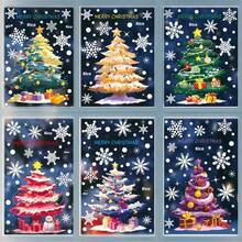 New Christmas Decorations Christmas Tree Static Stickers For Mall Window Display, Snowman, Snowflake Glass Stickers, Multiple Styles And Patterns Available, Suitable For Christmas Home Decor Room Decor Wall Decor Wall Stickers Wall Sticker Christmas Decorations Home