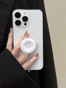 1pc Candy Color Button Phone Airbag Stand, Adhesive Expandable Slouchy Desktop Phone Holder, Retractable Phone Stand Compatible With IPhone, Android Phone, Gift For Birthday, Family, Friends Push-Pull Phone Grip Phone Accessories