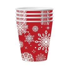 10pcs Christmas Party Supplies Dinnerware Packs Red Snowflakes Plates Napkins Cups Christmas Snowflakes Tableware Set For Winter Holiday Birthday Xmas Party Supplies Merry Christmas Decorations - Multicolor - View 13