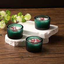 1/4pcs High-End Glass Aromatherapy Candle Set Gift Box, Made Of A Mixture Of Glass Wax, Soy Wax, And Beeswax, Suitable For Wedding Venues, Halloween Holiday Venues, Restaurants, Living Rooms, Yoga Studios, Meditation, Birthday Candles, Mother's Day Gifts, Valentine's Day Gifts, Birthday Gifts, Adult Gifts, Wedding Candles, Home Decoration, Room Decoration, Wedding Gifts, And Souvenirs