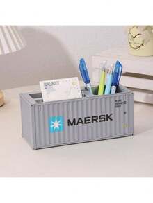 Contenedor de metal mini de 11,5 cm de largo, caja de almacenamiento de estilo industrial retro para oficina, organizador de hogar creativo