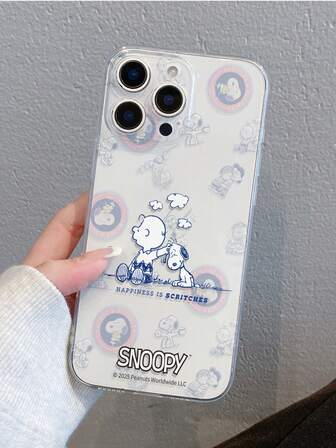  Officially Licensed Transparent Anti-Drop Snoopy Cartoon Character Phone Case Compatible With IPhone 16 Pro Max/13/14/15/17, High Transparency Protective Cover With Precise Cutouts For Camera Lens, Compatible With Samsung, Nothing, Pixel, INFINIX, Apple, Redmi