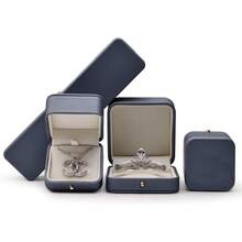 ¡RecomendadoOirlv - Preciosa caja de regalo para anillo, fabricada en piel prémium para boda, proposición de matrimonio.Estuche para joyería (azul acero)¡Top de Temporada - Collar/Baracelet/Caja de cadena larga - Ver 2