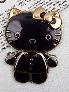 Sanrio 1 قطعة حامل هاتف وآينة مكياج قابلة للطي والدوران بشكل هيلو كيتي لاصق