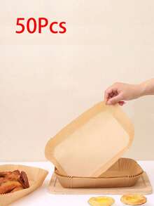 50/100/200pcs Baking Oven Paper, Rectangle Cooking Paper Sheets, Suitable For Bread, Potato, Toast, Pizza, Fried Chicken, French Fries, Roast Chicken, Nuggets, Pies, Suitable For Oven & Air Fryer, Heat Resistant, Waterproof, Oil Proof