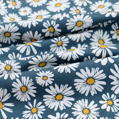 Telas de la serie de colores florales de margaritas frescas, telas decorativas para costura, materiales de costura a mano DIY para patchwork, patchwork precortado, adecuado para acolchado DIY y materiales decorativos para principiantes adecuados para costura a mano y patchwork