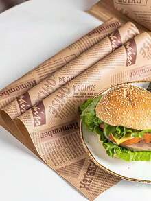 100/50 件三明治包装纸、食品包装工具、厨房蛋糕房烘焙房包装纸、面包包装纸、派对食品包装配件、厨房工具、礼品、圣诞节和万圣节礼品、礼品包装纸 - 金色 - 查看 9