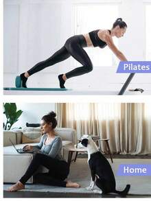 3 双女士黑色透气网眼、提耳、吸湿排汗速干针织面料袜子，鞋底防滑，Ins 风格，适合瑜伽、舞蹈、普拉提、室内健身、节日礼物。