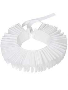 Handmade Pleated Faux Collar Ruff Collar Renaissance Elizabethan Neck Ruffle Photography Props For Dance Parties