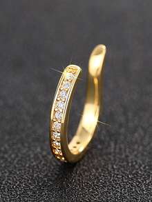 简约银色/金色夹式耳环，女士无耳洞夹式耳环，无需耳洞即可佩戴，耳骨夹式耳环 - 彩色 - 查看 4