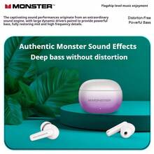 Monster XT02 真无线蓝牙耳机，带主动降噪功能，轻巧入耳式音乐、游戏和运动耳机（中文包装） - 黑藍 - 查看 8