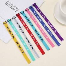 (Free Shipping)8pcs WWJD (What Would Jesus Do) Woven Bracelets, Religious Christian Fundraising Wristbands - Vòng tay in 8wwjd - Xem 5