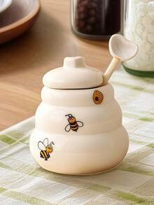 1 hũ đựng gia vị hình con ong sáng tạo, hũ đựng gia vị nhà bếp dễ thương, quà tặng đám cưới kiểu Châu Âu, bộ quà tặng hũ đựng mật ong và gia vị bằng gốm hoạt hình đáng yêu, đồ dùng học tập - trắng - Xem 11