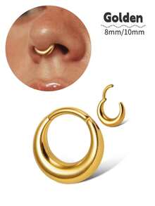 1pc Hypoallergenic Stainless Steel Nose Septum Ring, Conch Piercing Jewelry, Suitable For Cartilage, Helix, Tragus, Lobe Piercing, Unisex Daily Wear - 1 Pc - View 7