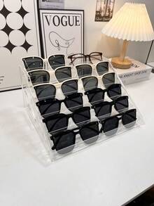 1 kệ trưng bày kính mắt đa năng 3-6 tầng, hộp đựng kính râm, giá đỡ kính mắt trong suốt, giá trưng bày kính râm, giá trưng bày kính mắt, hộp đựng kính râm, gọng kính màu hồng, giá trưng bày kính mắt chặn ánh sáng xanh trong suốt, đạo cụ trưng bày kính râm nam - Trong sáng - Xem 4