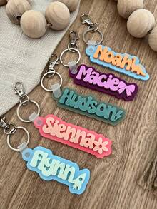 1pc Personalized Name Acrylic Keychain, Cute Accessory, Multi-Color, Gift For Friends,Christmas Gift Supplies
