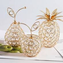 Ornement d'ananas en cristal, figurine de fruits artificiels, statue de fruits en verre, centre de table de dessus de table