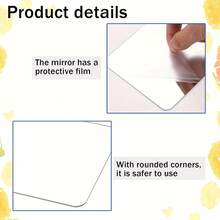 8 piezas de espejos de plástico irrompibles, láminas de espejo acrílico, espejos cuadrados mini de varios tamaños, espejos de ladrillo de vidrio, adecuados para el centro de la mesa de comedor, bodas, decoración del hogar, gabinete, decoración de espejo rectangular