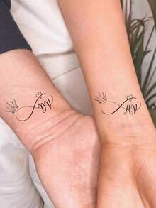 Custom Tattoo Design, Tattoos Phrases, Couples Tattoos Idea, Infinity Tattoo, Custom Tattoo Design, Personalised Couple Anniversary Gift, Custom Name Logo, Ready Logo, Personalized Name Logo, Tattoo For Couples, Gift For Lover, Tattoo For Lover - Multicolor - View 8