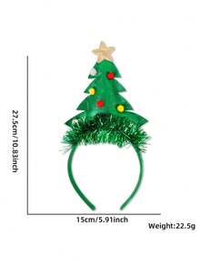 5 قطع/1 قطعة شريط رأس بتصميم كرتوني للكريسماس؛ قطعة زينة للحفلات؛ قبعة سانتا؛ شريط رأس بشكل شجرة ؛ إكسسوار شعر للكريسماس