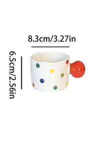 1 Set Dopamine Polka Dot Dinnerware Set, Colorful Glazed Ceramic Mugs, Household Plates And Coffee Cups, Creative Christmas/Birthday Gift