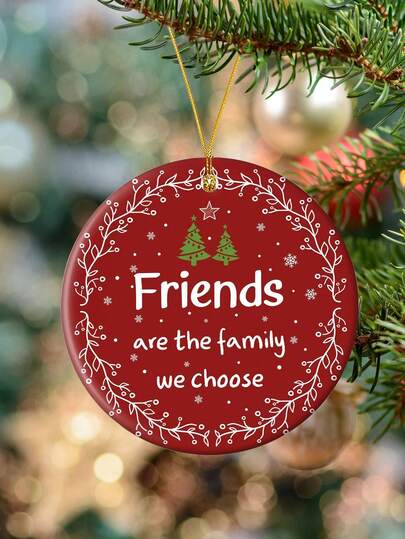 1 件朋友是我们选择的家人圣诞装饰 - 亚克力窗挂纪念品礼物、朋友礼物、墙面装饰礼物生日毕业礼物，适合圣诞节和新年 | 非常适合客厅、卧室和花园、节日和新年装饰、节日派对、圣诞派对、节日装饰、派对礼物、有趣的圣诞派对装饰、新年快乐、圣诞礼物、圣诞节节日装饰