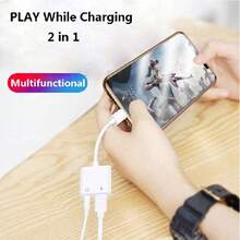2-In-1 USB-C To Type-C + 3.5mm/Type-C Wired Adapter, Type-C Audio Cable Adapter Charging Adapter, Compatible With IPhone 17 16 15 Pro Max Plus, S25/S24/S23, - White - View 6