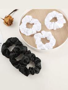 12pcs/1pc Women Satin-Like Solid Color Elegant Hair Scrunchies 11cm/4.33in, Fashion Versatile High-End Graceful Simple Minimalist Solid Color Hair Ties, Suitable For Daily Outing, Casual, Party, Commute, Vacation, Ponytail, Bun, Face Washing, Makeup, Gift, Outfit Accessory, Scrunchy Hair Ties, Hair Accessories