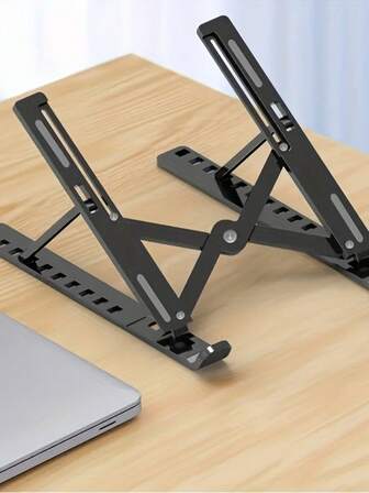 Supporto regolabile e portatile per laptop - Pieghevole, supporto universale per laptop e tablet, design di raffreddamento con regolazione ergonomica dell'angolazione per tutti i computer, costruzione in plastica, compatto e leggero, supporto di raffreddamento, supporto per laptop, pieghevole da scrivania, supporto per telefono cellulare e tablet per aumentare l'altezza, per uso domestico o in ufficio, base robusta