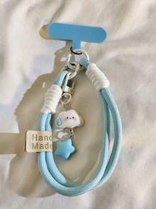 Colgante de teléfono con diseños de tortuga, nube y estrella - Correa de muñeca universal hecha a mano para teléfono, cámara, llaves - Accesorios de llavero con encantos de dibujos animados lindos - Empaque de multicolor