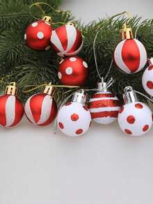 24 Stücke 3cm bemalte glitzernde Plastik Weihnachtskugeln, Weihnachtsdekoration, Weihnachtsbaumschmuck, Mini bemalte Weihnachtskugeln 24 Stücke, Weihnachtsgeschenke, Heimdekoration, Kranz DIY Hängeaccessoires Weihnachtsdekoration Zuhause Weihnachtsgeschenke Weihnachtsdekoration - Verschiedenfarbig - Übersicht 7