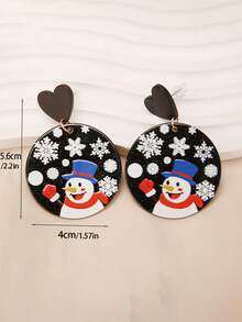 1 Pair Popular Christmas Series Santa Claus Acrylic Earrings