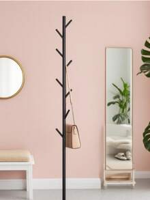 Modern Minimalist Freestanding Entryway Coat Rack, Efficient Space Utilization Metal Shelving With Slate Top (Product Packaging Includes QR Code For Assembly Video) - Black - View 8