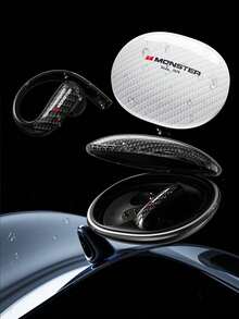 Monster MQO37 TWS Sports Noise Cancelling Earphones, HiFi Stereo Music Gaming Earphones With High-Definition Microphone