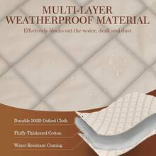 Magnetic Thermal Insulated Curtain 36x82, Curtain Size 38x84, All-Season Draft Stopper With 300D Oxford Fabric & Cotton Fill, Thermal Door Cover Year-Round Use - 淺褐色的 - 查看 2