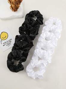 12pcs/1pc Women Satin-Like Solid Color Elegant Hair Scrunchies 11cm/4.33in, Fashion Versatile High-End Graceful Simple Minimalist Solid Color Hair Ties, Suitable For Daily Outing, Casual, Party, Commute, Vacation, Ponytail, Bun, Face Washing, Makeup, Gift, Outfit Accessory, Scrunchy Hair Ties, Hair Accessories