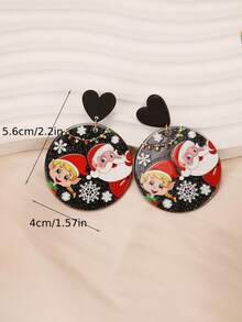 1 Pair Popular Christmas Series Santa Claus Acrylic Earrings