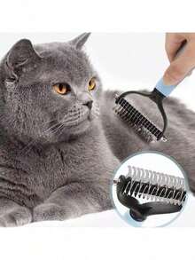 Escova eficaz para remoção de pelos de animais de estimação e pente desembaraçador para cães e gatos - Ferramenta profissional de higiene para remover nós e nós - Reduz a queda de pelos e promove uma pelagem saudável - Multicolorido - Ver 4