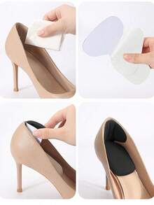1 Pair/2 Pairs Heel Grips Liner Cushions Inserts For Loose Shoes, Heel Pads Snugs For Shoe Too Big Men Women, Filler Improved Shoe Fit And Comfort, Prevent Heel Slip And Blister  Plain    Basics  Cute    Plain / Plain Toe      Plain    Cute    Plain / Plain Toe - 米色 - 查看 4