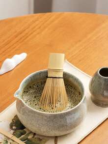 5/8pcs Set Ceramic Matcha Bowl, Matcha Whisk, Bamboo, Matcha Brush, Tea Scoop, Matcha Ceremony Gift Box, Round Pointed Ceramic Matcha Bowl & Whisk Set, Fade-Resistant, Elegant & Durable, Suitable For Outdoor Travel & Leisure, Tea Enthusiasts, Kitchen