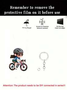 3/1 Cute And Fun Keychains For Cycling Boys And Girls, Made Of 2D Flat Acrylic Material, Suitable For Cycling Enthusiasts' Bag Accessories, Keychains, Car Keychains, Car And Home Decorations, Keychains, Perfect Gifts For Family And Cycling Enthusiasts