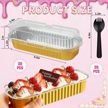 60Pcs Mini Loaf Pans Wit Li And Spoons Aluminum F Ing Pans Rectangle Mini Cake Pans Wnie Ing Cups  S Party Gold