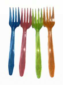 Disposable Plastic Dessert Fork, Neon Color For Parties - 彩色 - 查看 4