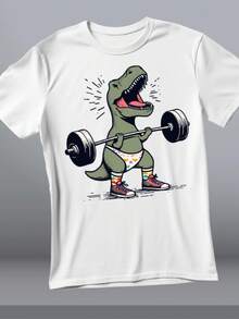 Camiseta Academia Dinossauro Rex Maromba 100% Algodao Unissex Plus Size - Branco - Visão 2
