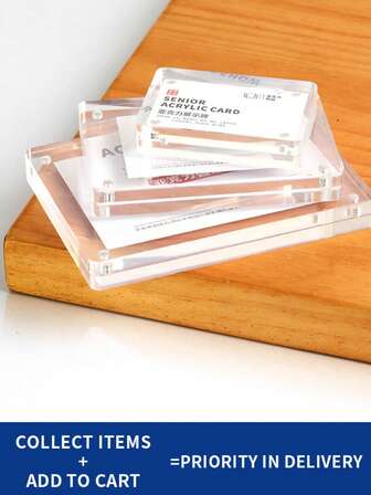 Acrylic Photo Frame, Strong Magnetic Photo/Business Card Holder, Acrylic Board With Protective Film On Both Sides, Please Peel Off The Protective Film Before Use
