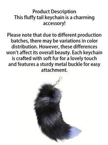 1 pieza Llavero, cadena de cola de llavero, llavero con colgante de cola de zorro simulada, accesorio colgante para bolsos, regalos de Acción de Gracias, Día de San Valentín y fiestas (color aleatorio) - Multicolor - Ver 2