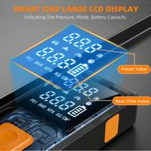 Car Accessory! 9-In-1 Jump Starter | 6000mAh Capacity + 150PSI Air Pump | USB Fast Charging + LED Lighting + Large Screen Display | Portable And Practical, An Daily Essential | Great Halloween Gift - Black - View 3