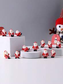 3pcs/5pcs/10pcs Mini Santa Claus Figurines, Cute Resin Statues, Christmas Decorations, Party Supplies, Miniature Landscape Decor, Home Decor, DIY Crafts Room Decor Winter Christmas Decorations Home Christmas Gifts Christmas Decor
