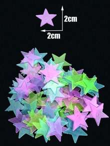 100 Pieces 3cm Glow In The Dark Wall Sticker, 3D Luminous, Single Color & Mixed Color, Fluorescent Decoration, 4cm Moon Luminous Wall Decal, Bright Luminous Plastic Self-Adhesive Sticker, Durable Home Art Decoration, Suitable For Home, Ceiling, Bedroom Wall, Room Decoration, Bathroom Wall Decoration. Wall Stickers Stickers Home Decor