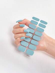 1 hộp 16 miếng dán móng tay gel màu nude, tự dính, bán khô, dán kín toàn bộ móng, cần đèn UV, giữ được 14 ngày, hiệu ứng lấp lánh, dụng cụ làm móng DIY cho nữ, dễ sử dụng, bền, phụ kiện nghệ thuật làm móng. - Nhiều màu - Xem 25